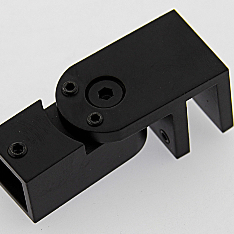 Кріплення скла до труби 15х15 мм чорний мат, неіржавка сталь (КН51 БЛ)