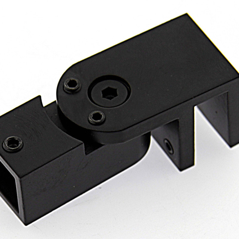 Кріплення скла до труби 15х15 мм чорний мат, неіржавка сталь (КН51 БЛ)