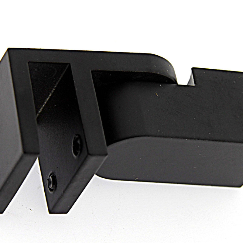 Кріплення скла до труби 15х15 мм чорний мат, неіржавка сталь (КН51 БЛ)