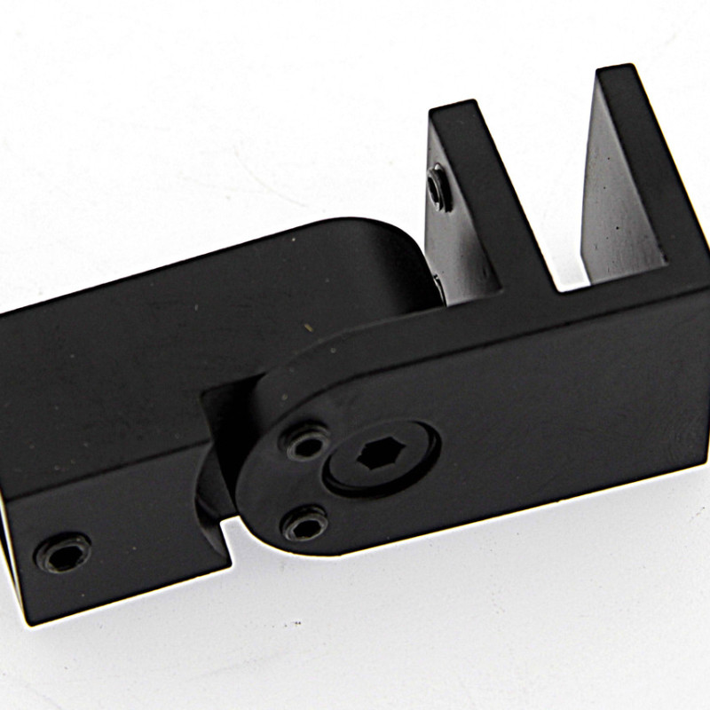 Кріплення скла до труби 15х15 мм чорний мат, неіржавка сталь (КН51 БЛ)