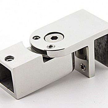 Кріплення скла до труби 15х15 мм полірована неіржавка сталь (КН51 ПСС)