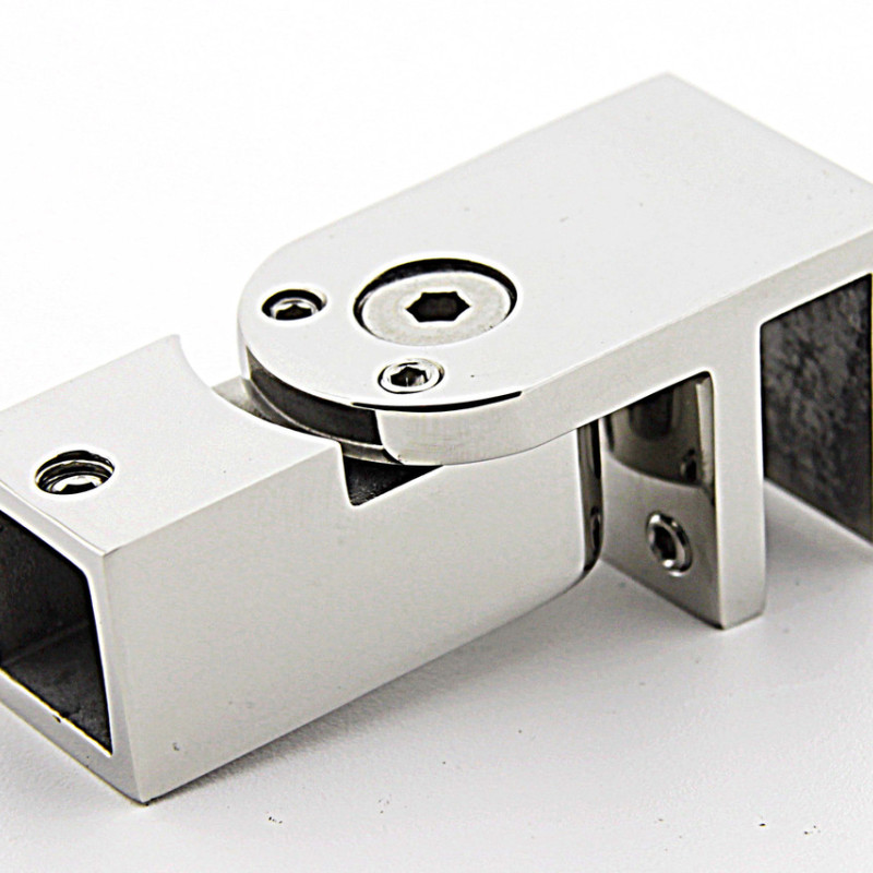 Кріплення скла до труби 15х15 мм полірована неіржавка сталь (КН51 ПСС)