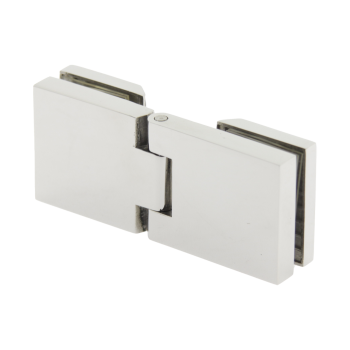 Петля скло-скло 180 г, без фіксації полірована неіржавка (КП828 ПСС)