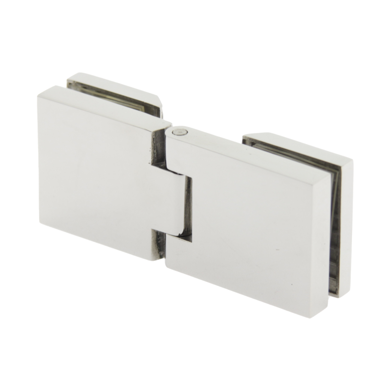 Петля скло-скло 180 г, без фіксації полірована неіржавка (КП828 ПСС)