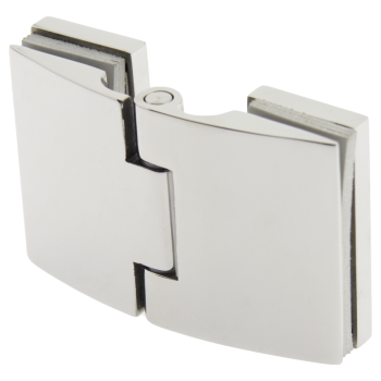 Петля скло-скло 180 г, без фіксації полірована неіржавка (КП830 ПСС)