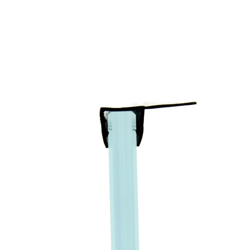 Ущільнювач для душової кабіни, чорний, бічний ( ВФ04 БЛ ) довжина 2 м. Вія 15 мм.