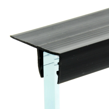 Ущільнювач для душової кабіни, чорний, бічний (F) довжина 2 м. Вія 15 мм.