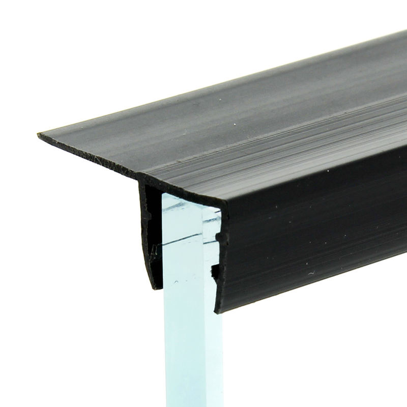 Ущільнювач для душової кабіни, чорний, бічний (F) довжина 2 м. Вія 15 мм.