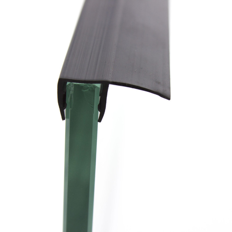 Ущільнювач для душової кабіни, чорний, бічний (F) довжина 2 м. Вія 15 мм.