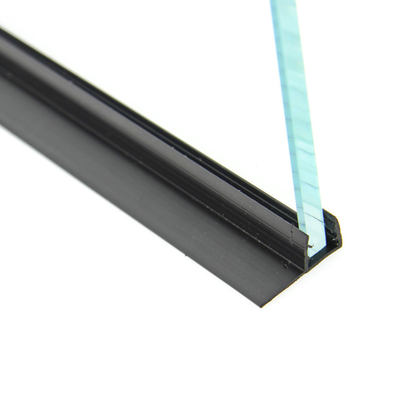 Ущільнювач для душової кабіни, чорний, бічний (F) довжина 2 м. Вія 15 мм.