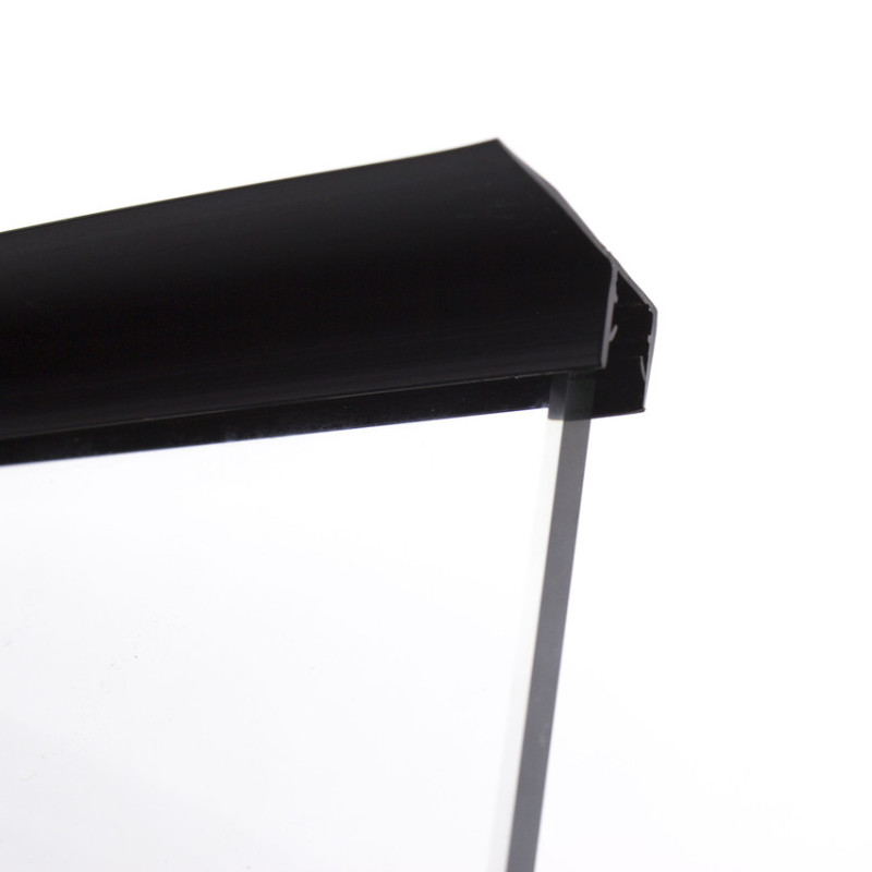 Ущільнювач для душової кабіни чорний, бічний (F) довжина 2,2 м. Вія 25 мм.