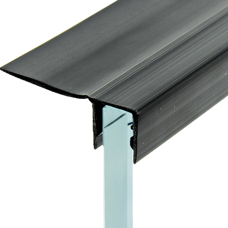 Ущільнювач для душової кабіни чорний, бічний (F) довжина 2,2 м. Вія 25 мм.