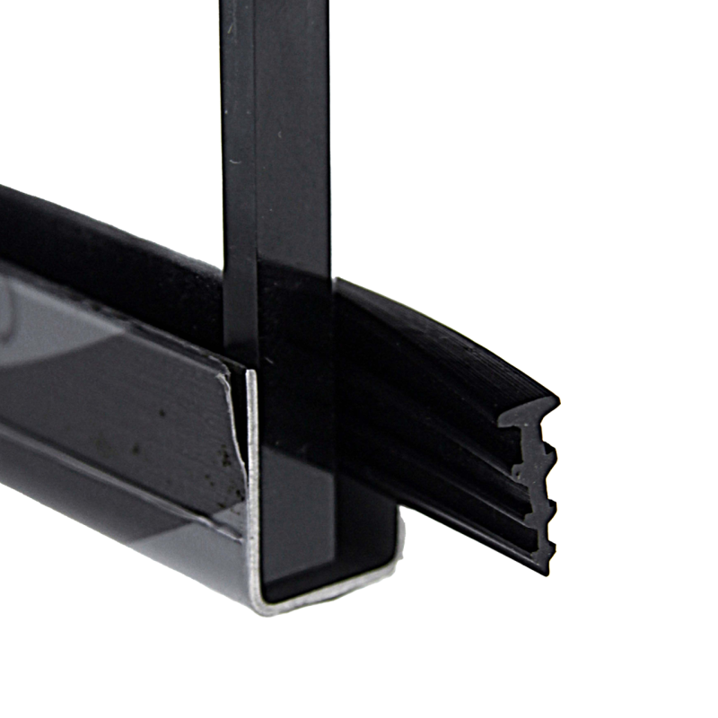 Ущільнювач ялинка для скла душової кабіни (ФС200 БЛ) чорного кольору