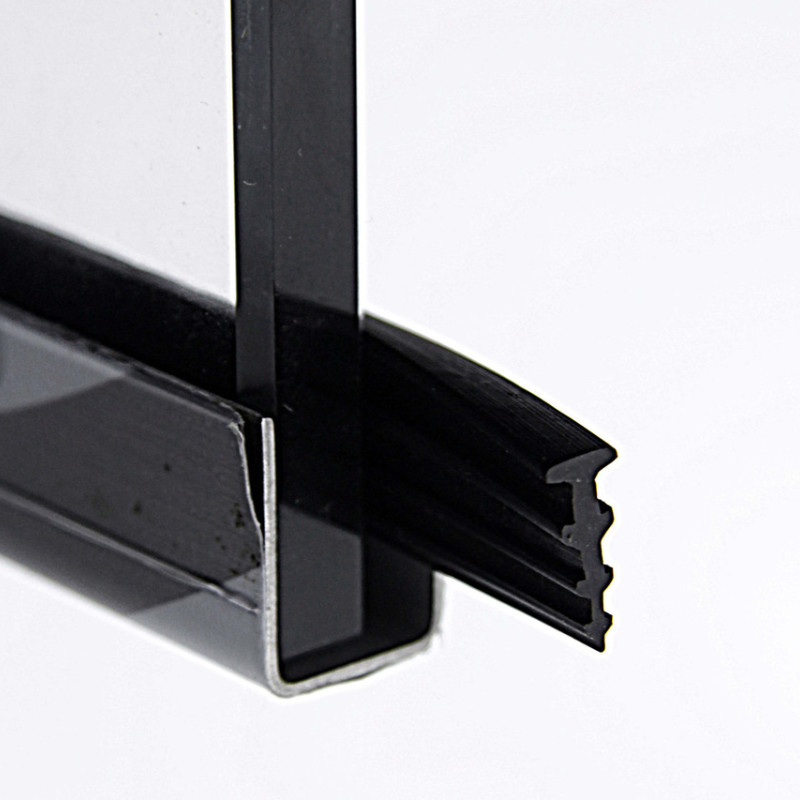 Ущільнювач ялинка для скла душової кабіни (ФС200 БЛ) чорного кольору