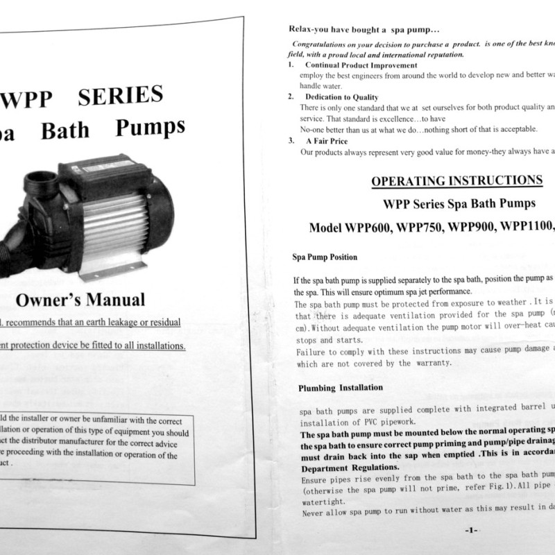 Насос гідромасажних ван 900