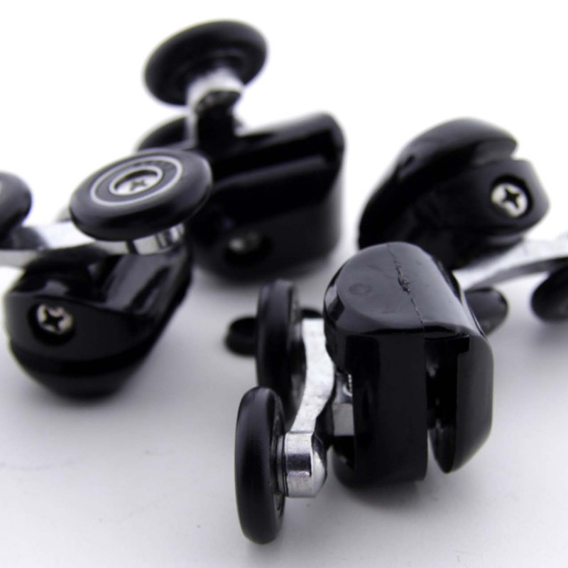 Ролики для душових кабін, комплект ( В-43 А+С ) Верхні подвійні, нижні одинарні сірі.