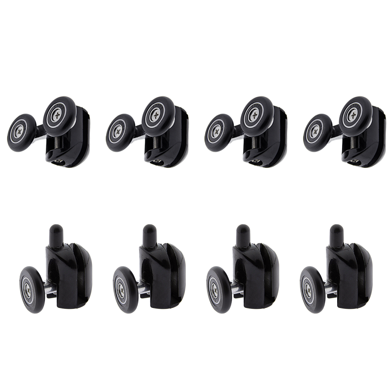 Ролики для душових кабін, комплект ( В-43 А+С ) Верхні подвійні, нижні одинарні сірі. 26 мм