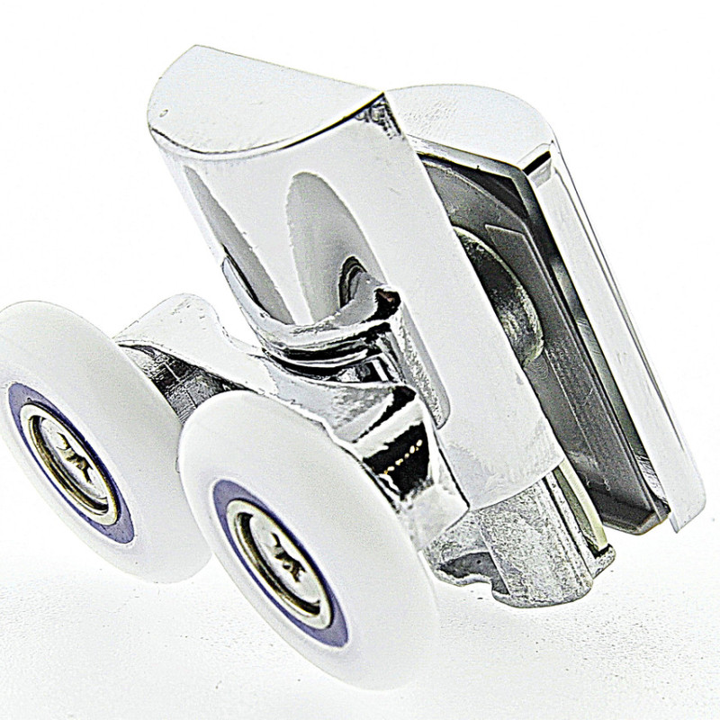 Ролики для душової кабіни подвійні, нижні, натискний ( В628 А ) 26 мм.