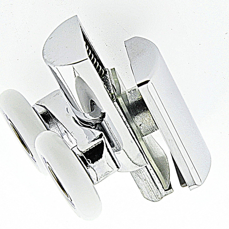 Ролики для душової кабіни подвійні, нижні, натискний ( В628 А ) 26 мм.